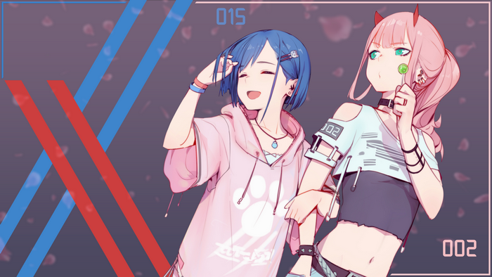 Ichigo and Zero Two from Darling in the FranXX