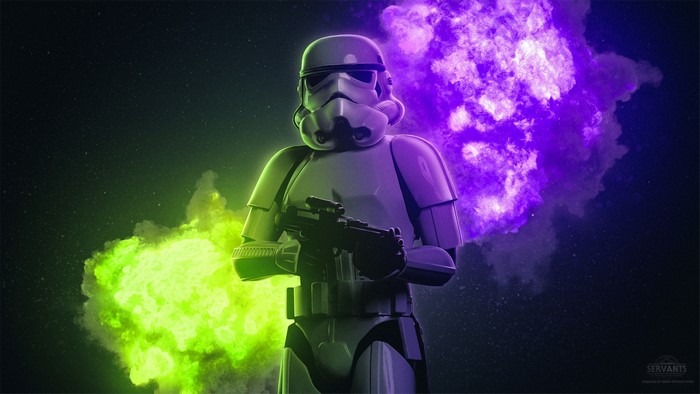 Imperial Stormtrooper with Green and Purple Explosions