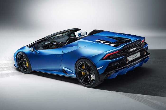 Blue Lamborghini Huracan Evo Spyder
