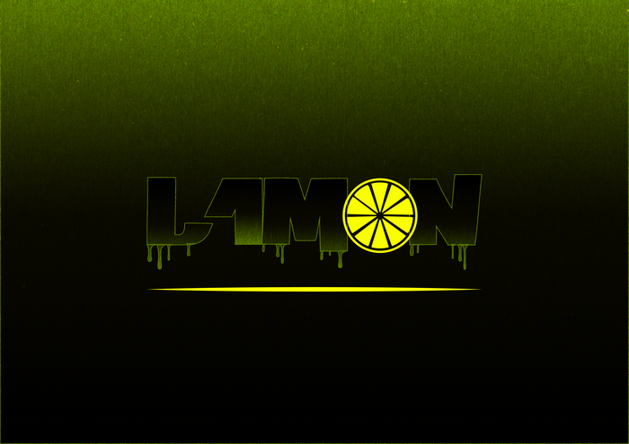 Lemon digital art with dripping effect