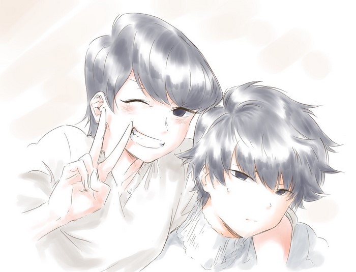 Komi-san wa, Komi Shuuko and anime boy