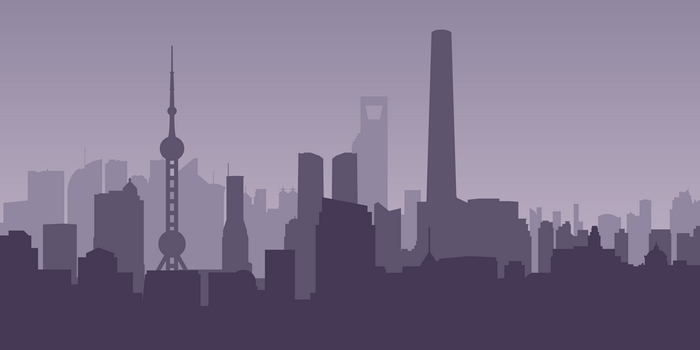Shanghai skyline illustration