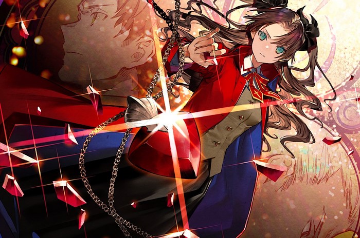 Rin Tohsaka from Fate/Stay Night with Shirou Emiya