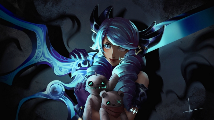 Gwen from League of Legends with Voodoo Dolls