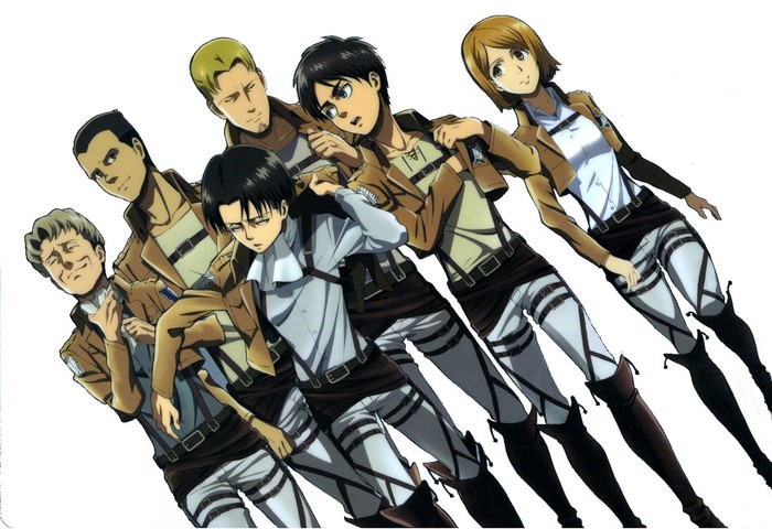 Attack on Titan characters in uniform
