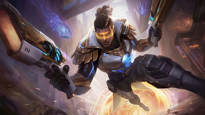 Lucian from League of Legends with guns