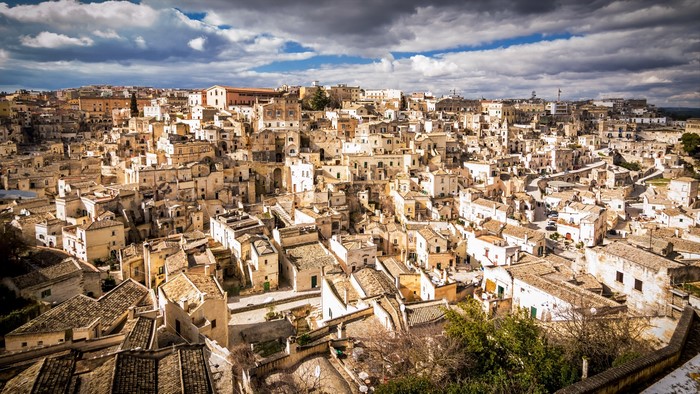 Matera, Italy cityscape with ancient buildings