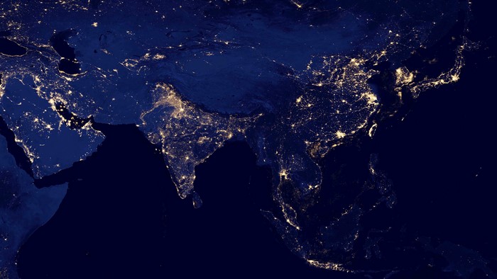 4K satellite imagery of Earth's city lights at night