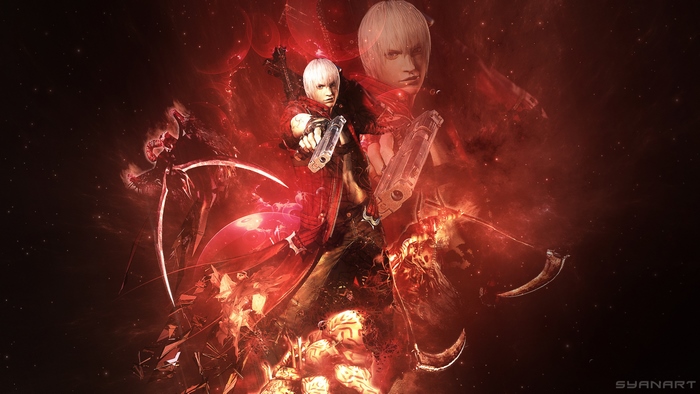 Dante from Devil May Cry 3 with guns