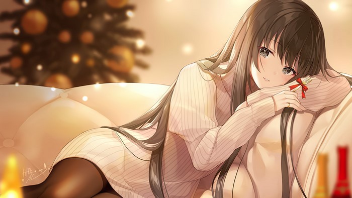 Kagachi Saku from Anime, Christmas Scene