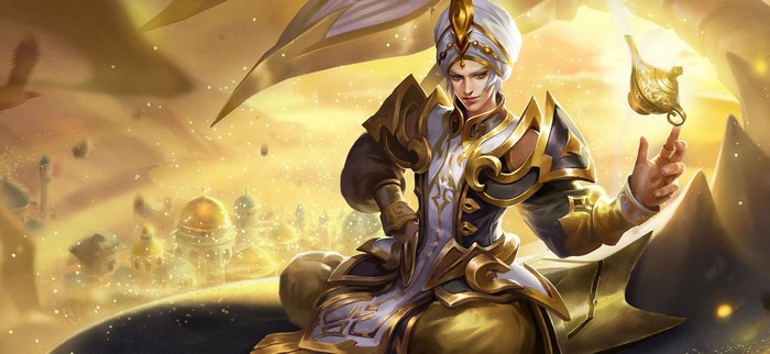 Fantasy art of a man with a lamp