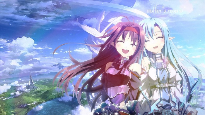 Yuuki Asuna and another girl from Sword Art Online