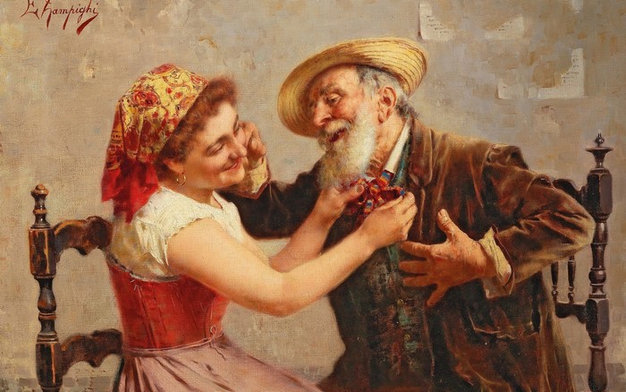 Eugenio Zampighi painting of a man and woman