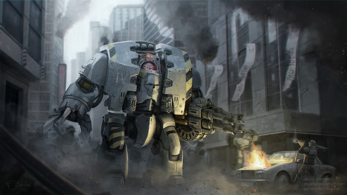 Space Marine Dreadnought in Warhammer 40,000 battle