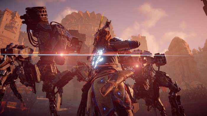 Aloy from Horizon Zero Dawn with machines