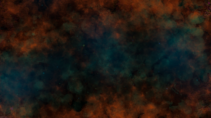 Orange and teal nebula with stars