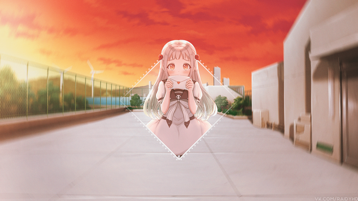 Anime girl holding an envelope