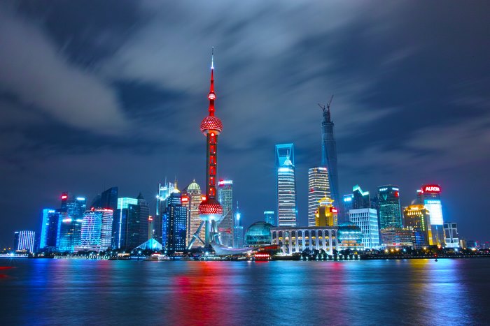 Shanghai 4K Skyline with Oriental Pearl Tower at Night