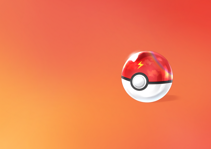 A Pokeball with a lightning bolt symbol