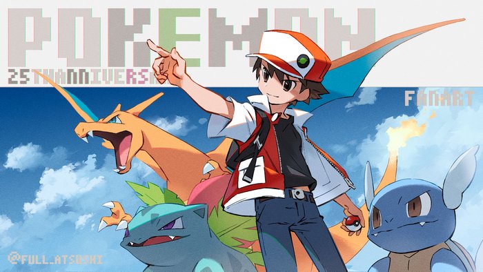 Pokemon Red and Blue 25th Anniversary Fan Art
