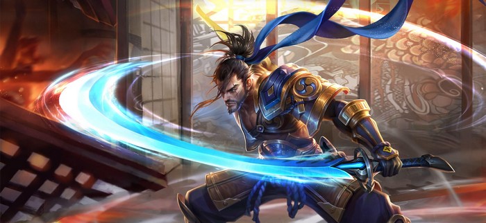 Samurai Warrior with Glowing Blue Sword