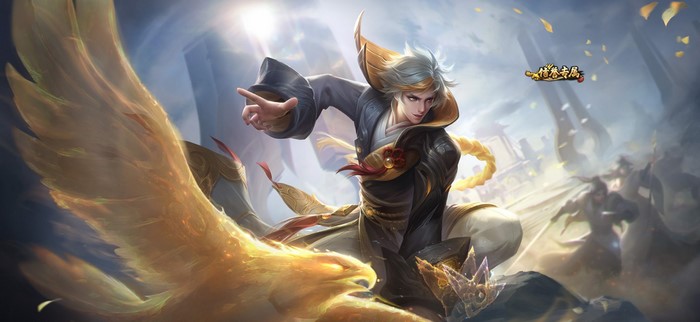 Anime character with a golden bird