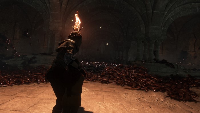 Amicia from A Plague Tale Innocence with a torch