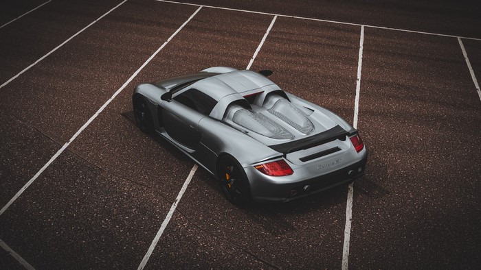 Porsche Carrera GT sports car on track