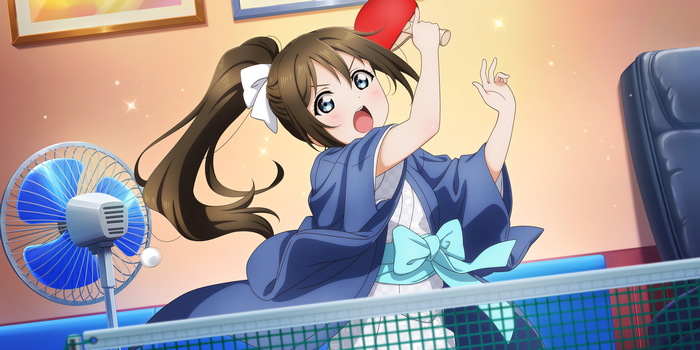 Osaka Shizuku from Love Live! Series playing table tennis