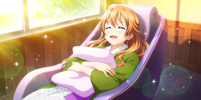 Konoe Kanata from Love Live! Sunshine relaxing