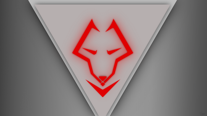 Red wolf logo on abstract background