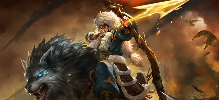 Fantasy Archer Riding a Wolf