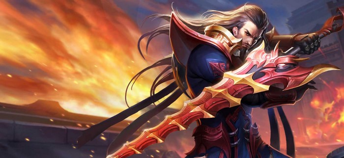 Fantasy warrior with a sword and armor