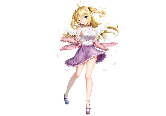 Anime girl with blonde hair and wings
