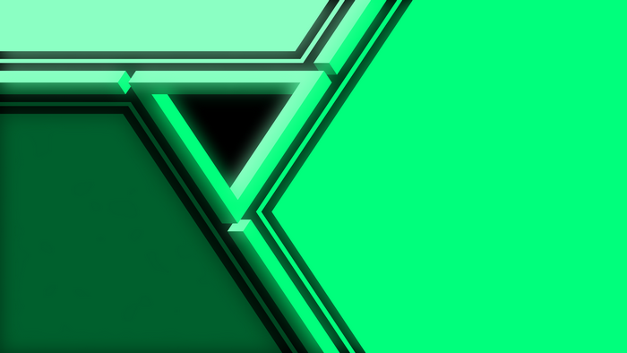 Geometric abstract with green and black triangles