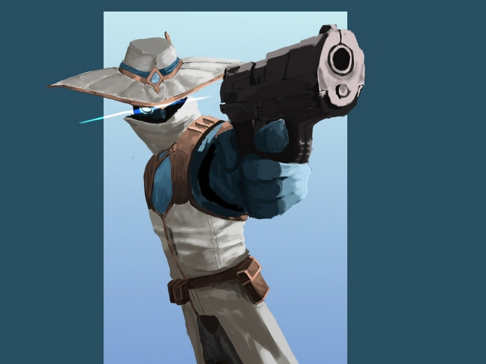 Cypher from Valorant holding a gun