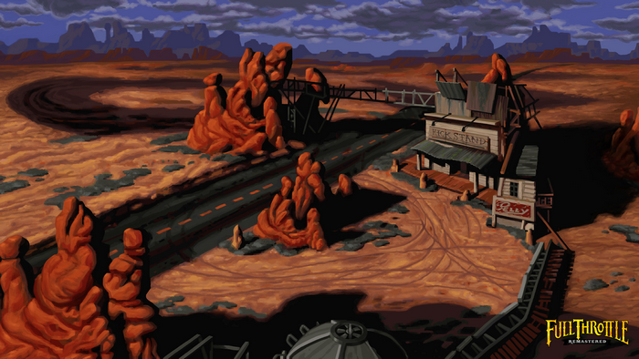Full Throttle Remastered desert landscape with Kick Stand bar