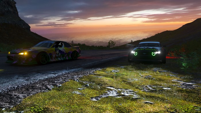 Raphtalia from Shield Hero and Ford Mustang in Forza Horizon 4