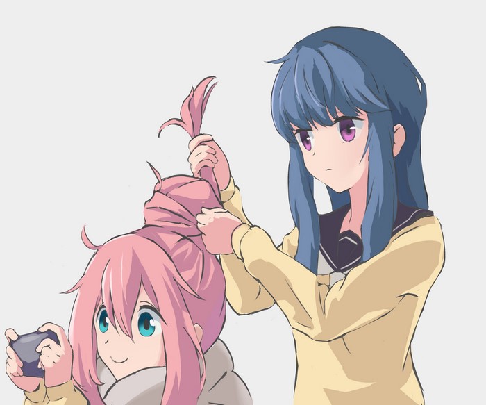 Nadeshiko Kagamihara and Rin Shima from Yuru Camp