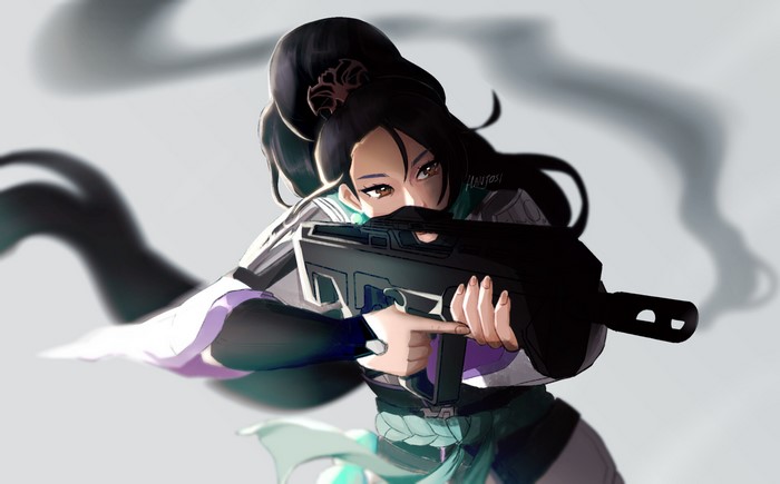 Sage from Valorant holding a rifle