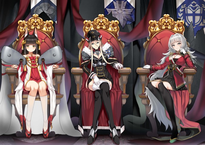 Bismarck, Nagato, and Vittorio Veneto from Azur Lane
