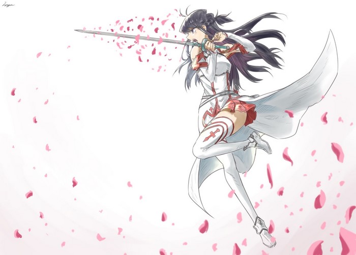 Yuuki Asuna from Sword Art Online with Komi Shouko crossover fan art