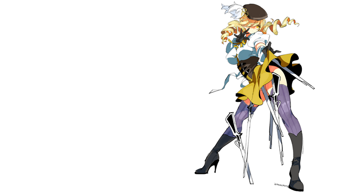 Tomoe Mami from Mahou Shoujo Madoka Magica with guns