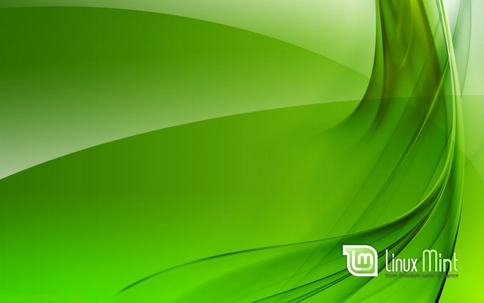 Linux Mint operating system logo and abstract green design