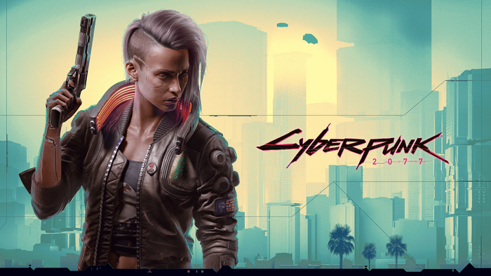 Cyberpunk 2077 promotional art with female character