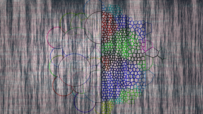 Abstract colorful texture with circles and geometric patterns