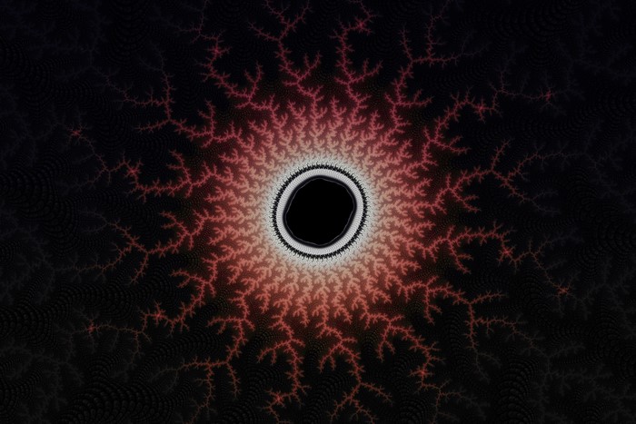 Fractal pattern with dark center and red branches