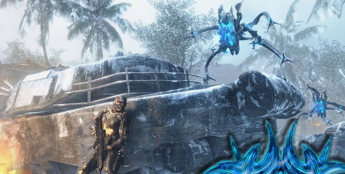 Crysis 2 alien encounter with soldier and tank
