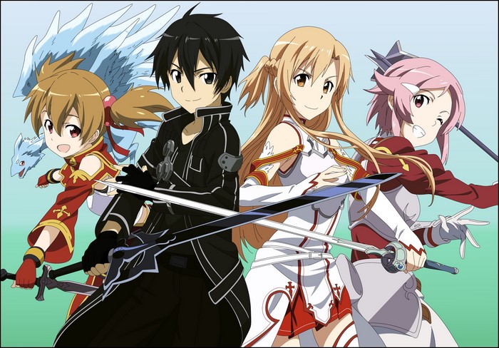 Sword Art Online Characters Kirigaya Kazuto, Yuuki Asuna, Ayano Keiko, Shinozaki Rika