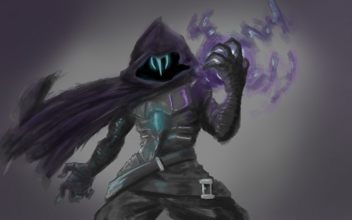 Omen from Valorant casting a shadow spell